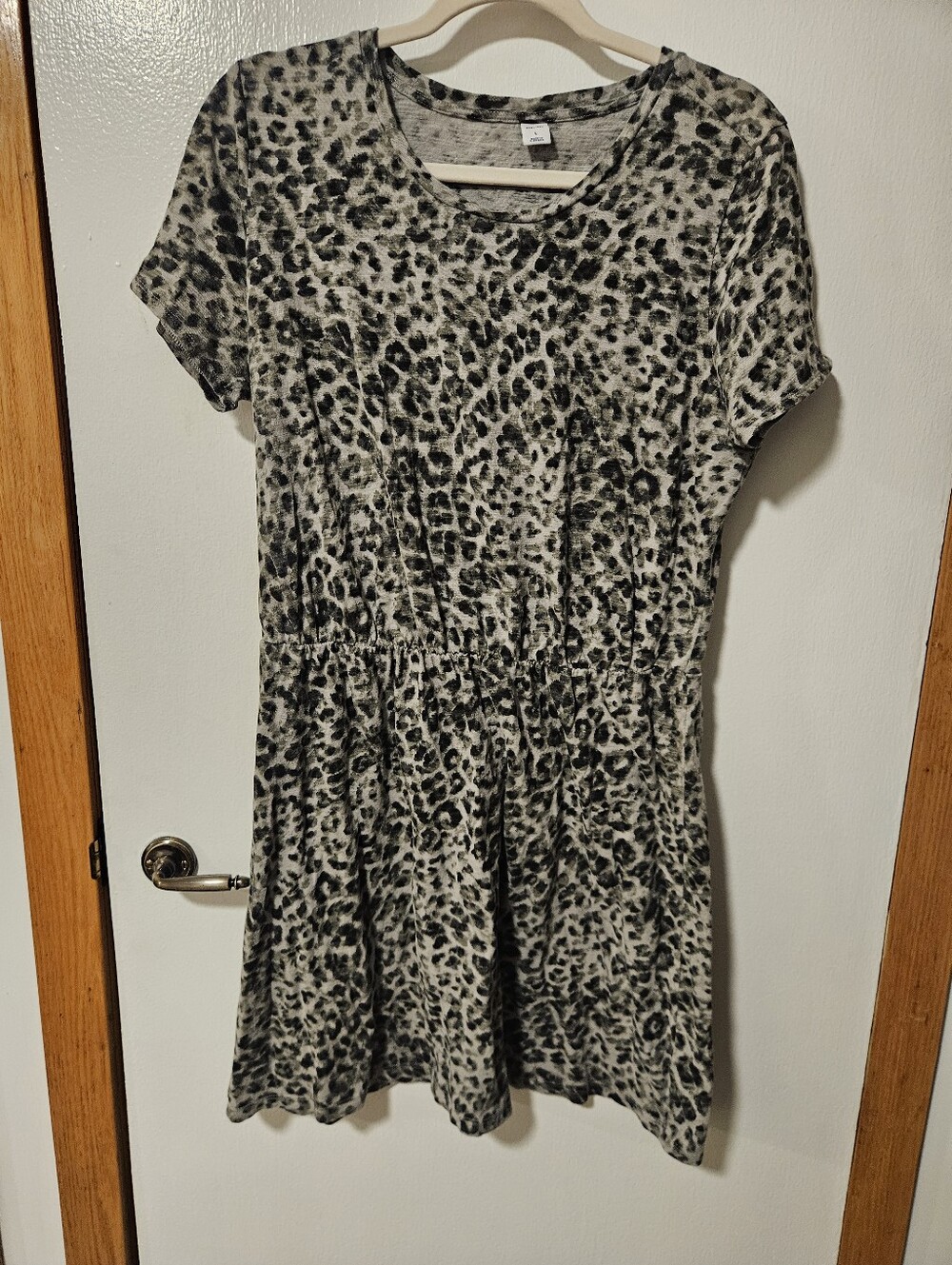 Old Navy Womens Leopard Print Short Sleeve Dress Size Large